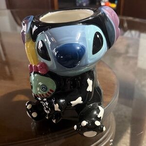 Disney stitch skeleton figural with scrump mug Halloween New ceramic